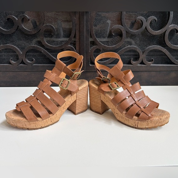 Kork-Ease Camille Ankle Strap Leather Platform Sandal Heel Size 6 - Picture 5 of 8